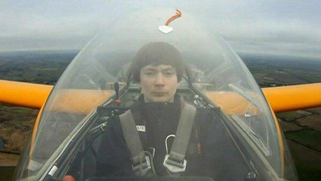 Callum in his glider