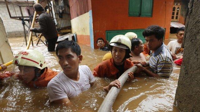 Flooded street in Jakarta