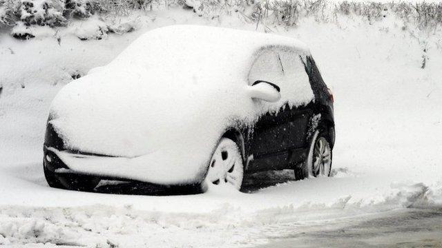 Car in west Wales country lane