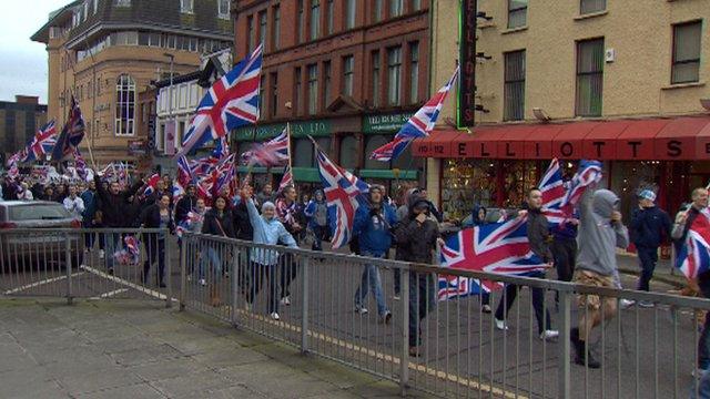 Union flag protest