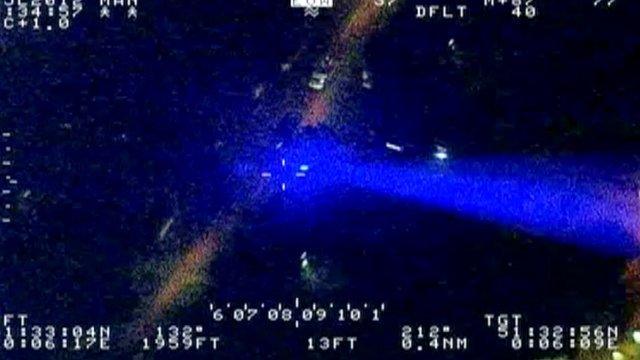 Police foot6age of a laser pen attack on an aircraft near Heathrow