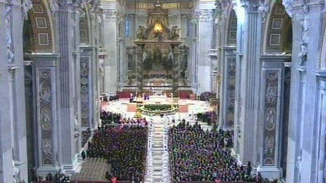 Members of the Knights of Malta gathered in St Peter's