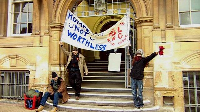 Protest at city hall