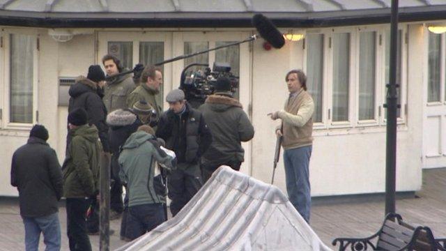 Steve Coogan as Alan Partridge on Cromer Pier