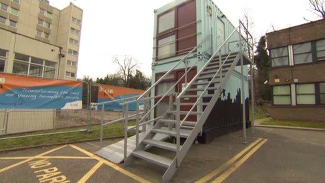 Shipping container converted into a home