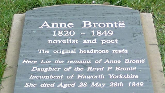 Anne Bronte's new gravestone