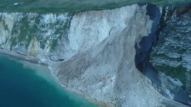 Landslip at St Oswald's Bay.