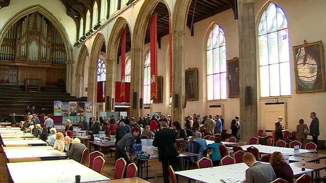 The Norfolk count taking place in St Andrew's Hall