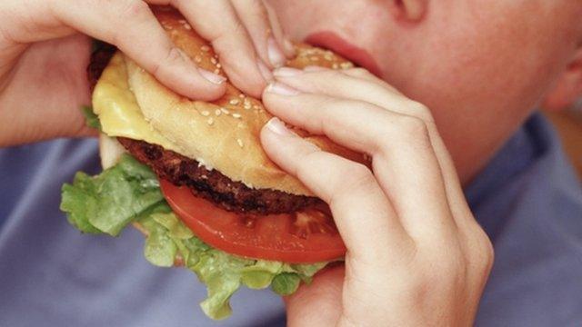 Man eating a burger