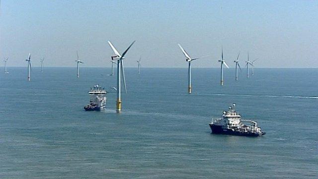 Boats service the Greater Gabbard windfarm