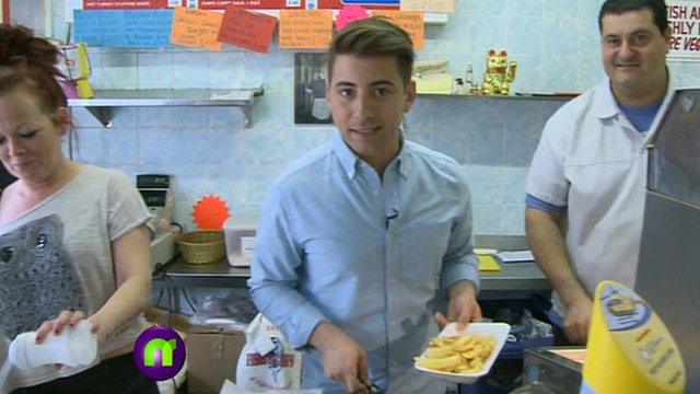 Ricky in a chip shop