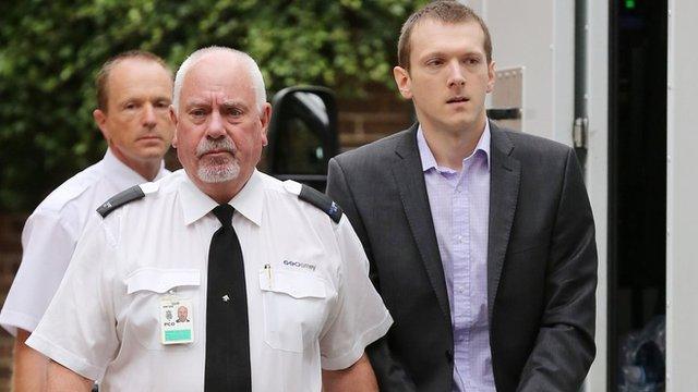 Jeremy Forrest arriving at Lewes Crown Court