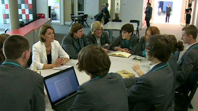 Pupils at a table