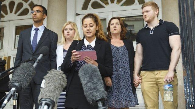 Solicitor Harriette Ronson and Jeremy Forrest's family