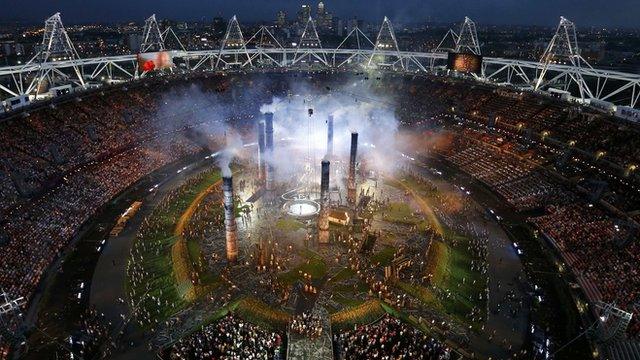 Scene from the London Olympics opening ceremony