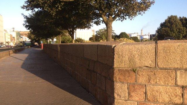 Wall surrounding the Esplanade Car Park