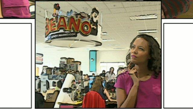 Leah at the Beano office