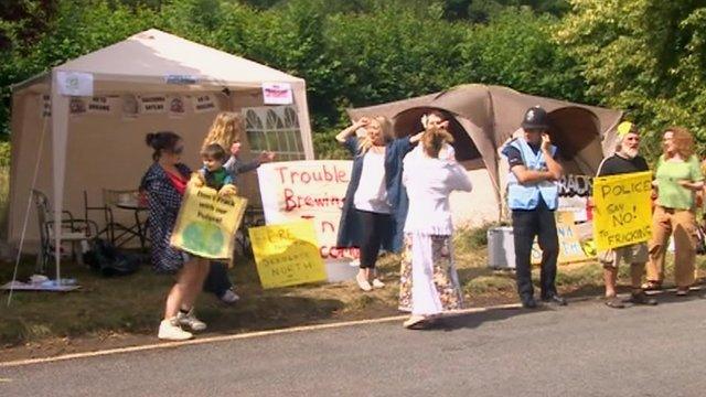 Protests at the camp were described as good natured