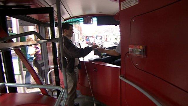 Partially-sighted bus passenger