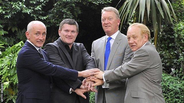 Barry McGuigan, Ricky Hatton, Frank Warren and Frank Maloney