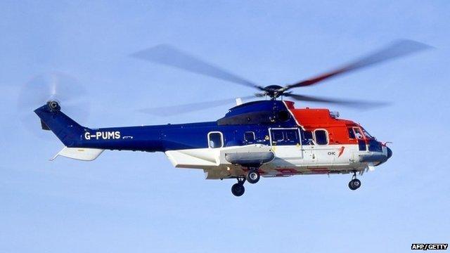 A Eurocopter AS332 Super Puma L2 variant - the same model as the CHC operated helicopter that crashed in the North Sea off the coast of the Shetland Islands