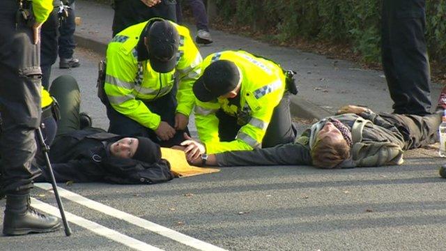 Protestors are arrested at AWE Burghfield