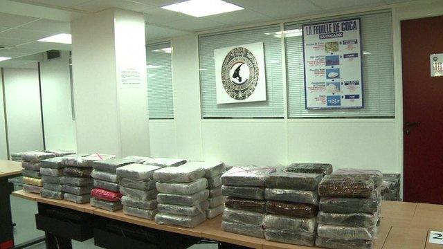 Screen-grab of cocaine haul