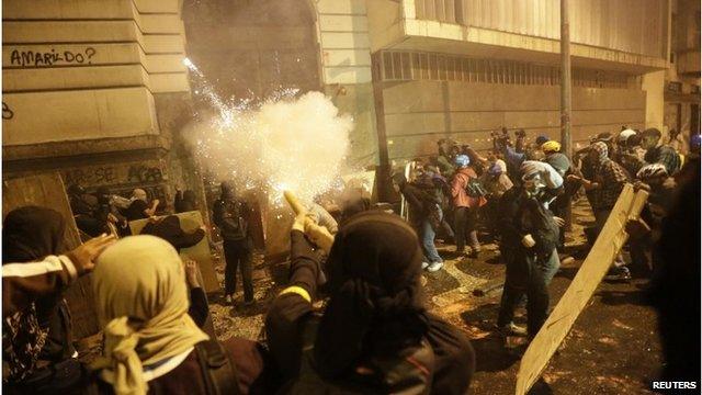 Demonstrators in Rio de Janeiro