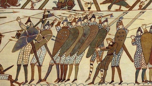 Saxon soldiers at the Battle of Hastings