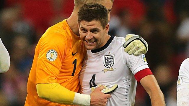 Steven Gerrard and Joe Hart