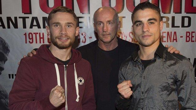 Carl Frampton, Barry McGuigan and Jeremy Parodi