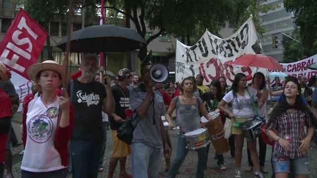 Protesters in Rio de Janeiro