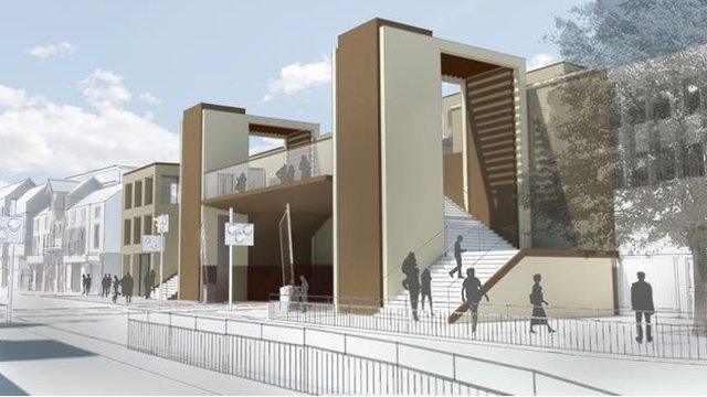 Artists impression of the footbridge over the railway line on Lincoln High Street