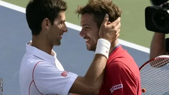 Novak Djokovic (left) with Stanislas Wawrinka