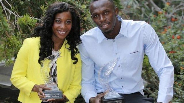 Shelly-Ann Fraser-Pryce and Usain Bolt