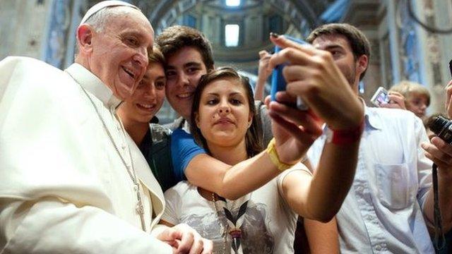 Pope pictured in a selfie