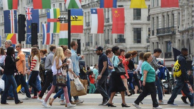 Shoppers on London's Regent street (file pic)