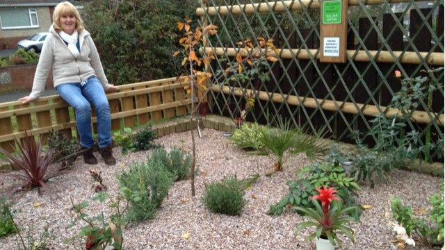 Janette Nolan in the memorial garden