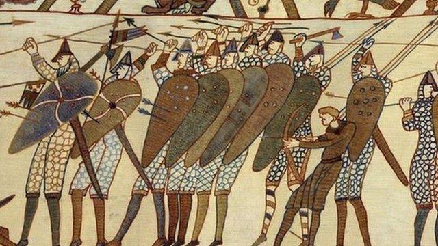 Saxon soldiers at the Battle of Hastings