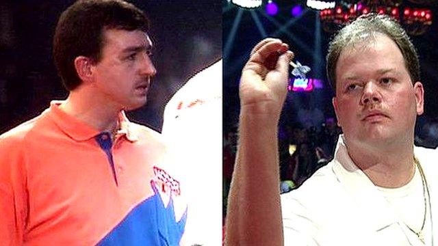 Richie Burnett and Raymond van Barneveld, BDO World Darts Championship final 1998