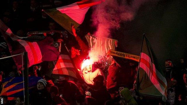 Flares were set off at Fir Park