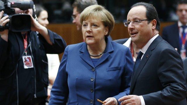 German Chancellor Angela Merkel and French President Francois Hollande, 19 Dec 13