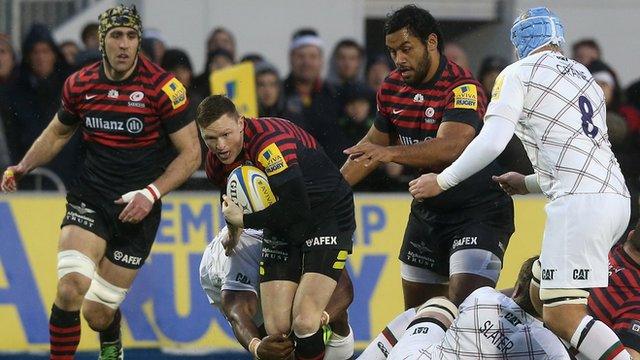 Chris Ashton in action for Saracens against Leicester