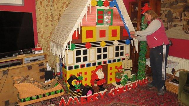 Gingerbread house made of Lego