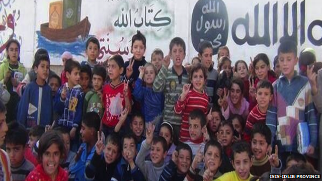 An ISIS "faith-strengthening" event for children in one of the group's strongholds in Aleppo province