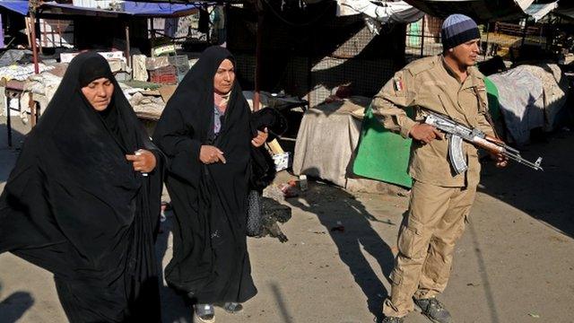 The site of a bombing in a Christian section of Baghdad, Iraq