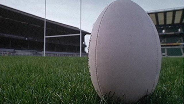 rugby ball and posts