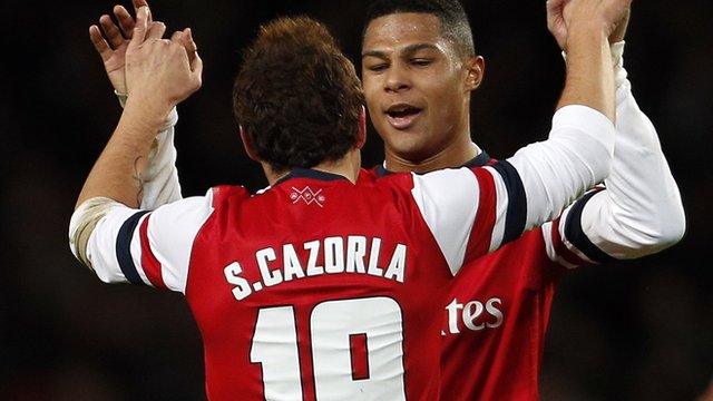 Santi Cazorla and Serge Gnabry