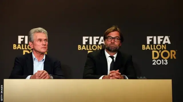 Jupp Heynckes and Borussia Dortmund boss Jurgen Klopp