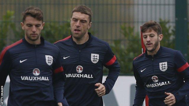 Southampton's Jay Rodriguez, Rickie Lambert and Adam Lallana on England duty